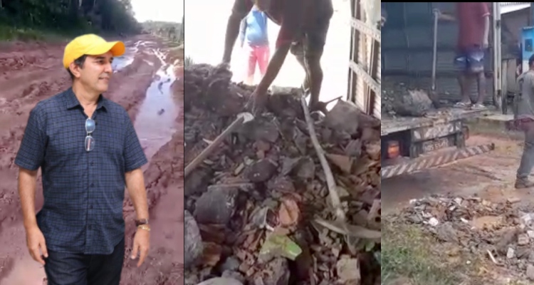 GRAVE: “Mário Abrahim abandona ramais e asfalta a cidade com cascalho”, revelam moradores de Itacoatiara; veja vídeos
