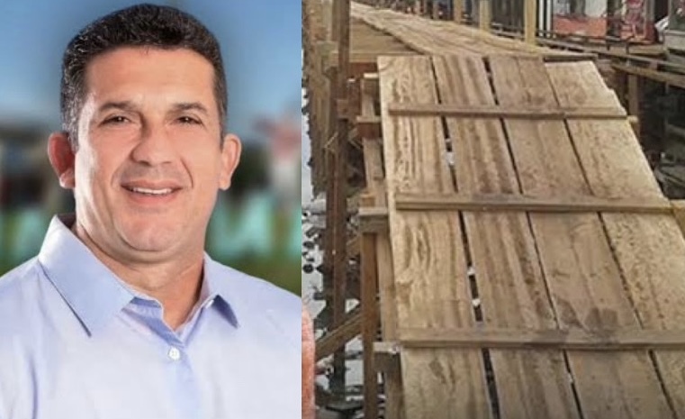 Prefeito Beto D’Ângelo vai gastar R$ 4 milhões para construir duas pontes de madeira provisórias em Manacapuru
