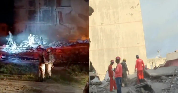 Duas pessoas morrem após prédio desabar em Olinda; veja vídeo