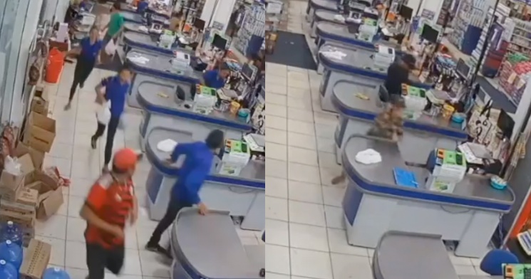 Assaltantes aterrorizam funcionários e clientes em supermercado no Novo Israel; veja vídeo