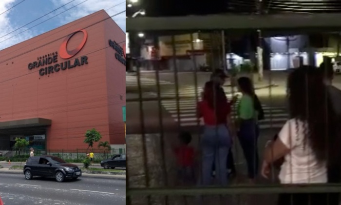 Clientes são expulsos do Shopping Grande Circular para serem assaltados enquanto aguardavam motoristas de app; veja vídeo