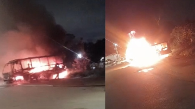 Urgente: “amarelinho” pega fogo no Santa Etelvina; veja vídeos