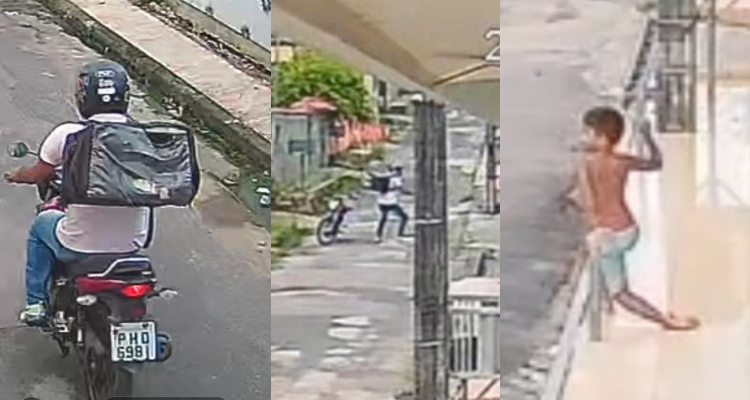 ‘No Japiim é assim’: garotinhos ‘tacam pedra’ após verem falso entregador de app assaltando; veja vídeo