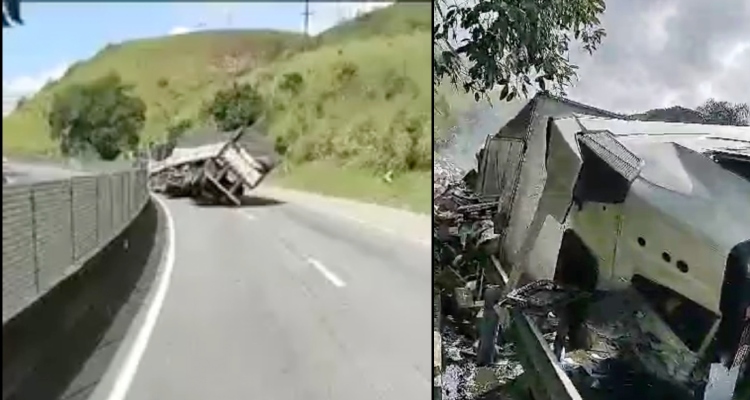 “Olha aí, oh! A imprudência aí!”: motorista de caminhão tomba em estrada e o pior acontece; veja vídeos