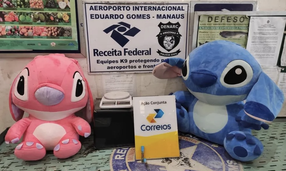 Até o talo: brinquedos de pelúcia recheados com cocaína são apreendidos em Manaus