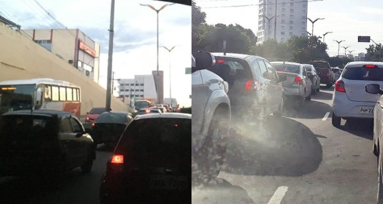 Acidente na avenida Darcy Vargas provoca intenso congestionamento no bairro Chapada