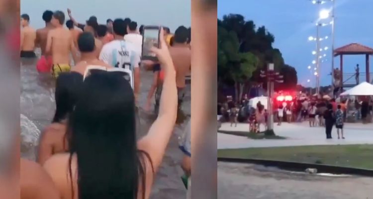 ‘Taradão’ leva pei4 de banhistas na Praia da Ponta Negra após alici4r meninas; veja vídeo