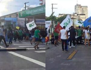 Universitários invadem o T1 e protestam contra a tarifa de R$ 4,50