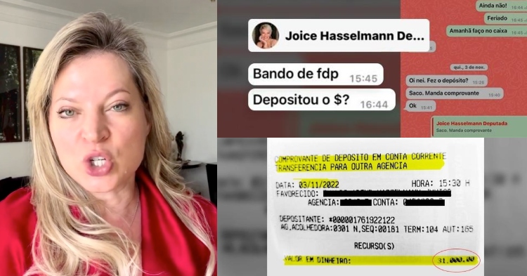 Bomba: Joice Hasselmann é acusada de rachadinha: “usava pra comprar ração de gato e pagar faculdade da filha”; veja prints