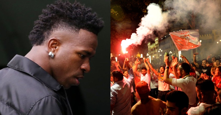 Torcedores do Sevilla planejam protesto contra Vini Junior após Federação Espanhola anular cartão vermelho