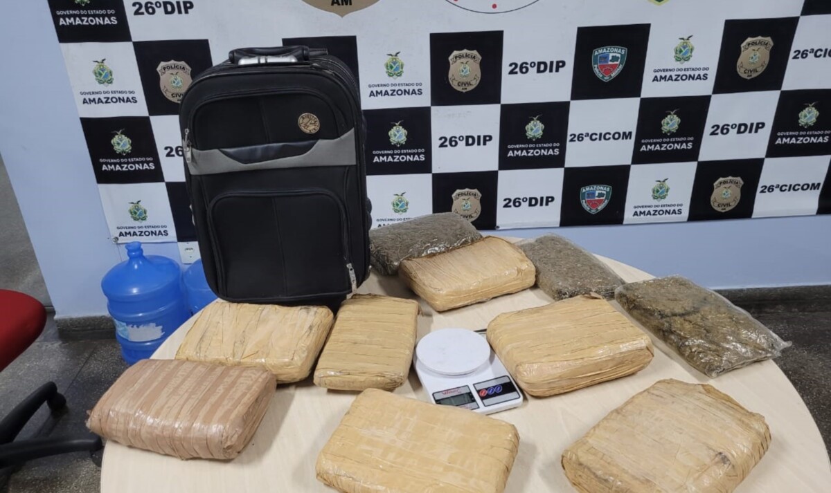 PC-AM prende homem em flagrante em posse de mais de 11 Kg de maconha tipo skunk