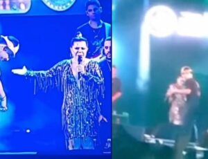 Prefeita Marina Pandolfo 'debocha' do MPAM e dança 'dengo' ao lado de João Gomes em Nhamundá; veja vídeo