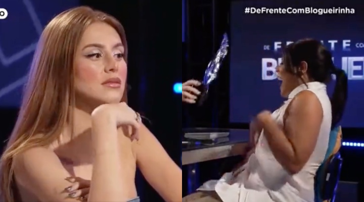 Climão: Mari Maria perde a paciência e joga água em Blogueirinha no ao vivo; veja vídeo