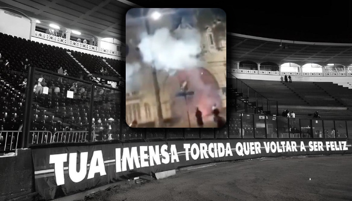 Torcedores do Vasco soltam bombas no São Januário após goleada do Flamengo; veja vídeo