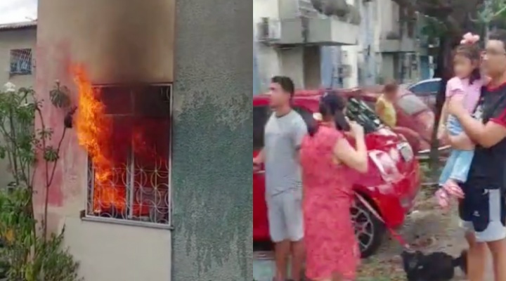 Carregador explode e causa incêndio em apartamento no Eldorado; veja vídeo