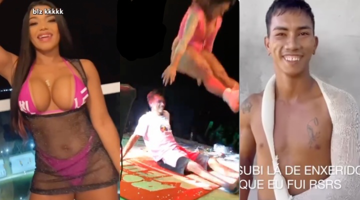 Saiba quem é a cavalona que quebrou o braço do ‘galã’ Pocotó durante ‘surra de bunda’; veja vídeos