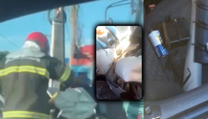 GRAVE: motorista agoniz4 nas ferragens de carro após b4ter de frente contra ônibus no bairro Flores; veja vídeo