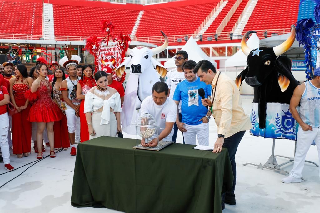 Ordem de apresentação dos bumbás é definida em sorteio na arena do Bumbódromo; confira