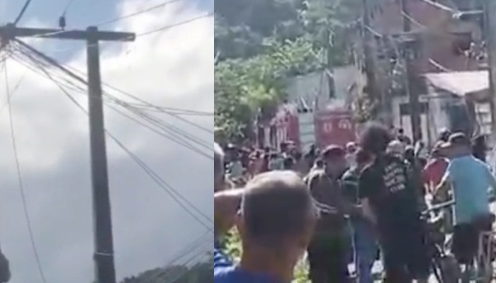‘TU É DOIDO!’: morador filma momento em que vizinho que fazia “gato” é eletrocut4do em poste; veja vídeo