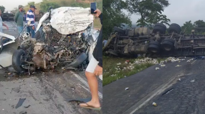 “Todos morrer4m”: acidente entre carro e carreta que transportava cerveja termina em tragédia; veja vídeo