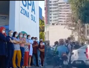 Movimento "Braços Cruzados": enfermeiros fazem paralisação em frente às unidades de saúde de Manaus