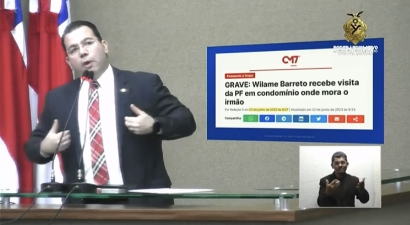 MENTIROSO: Wilker Barreto usa tribuna para divulgar manchete falsa do Portal CM7 Brasil