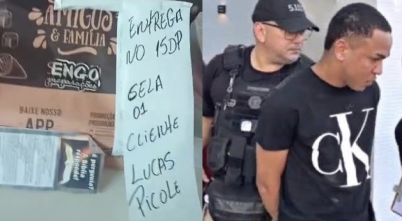 Motoboy vaza vídeo com pedido de sushi para Lucas Picolé na delegacia em Manaus; veja