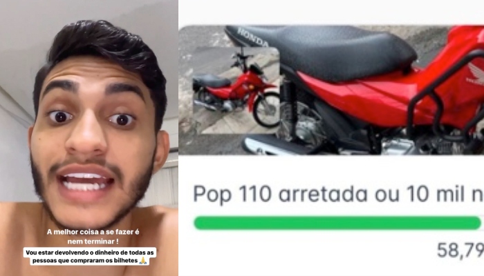 Leandro Leitte cancela sorteio da primeira moto que iria rifar após polêmica de Lucas Picolé; veja vídeo
