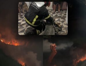 Bombeiros controlam incêndio criminoso na Compensa que iria atingir casas; veja vídeo