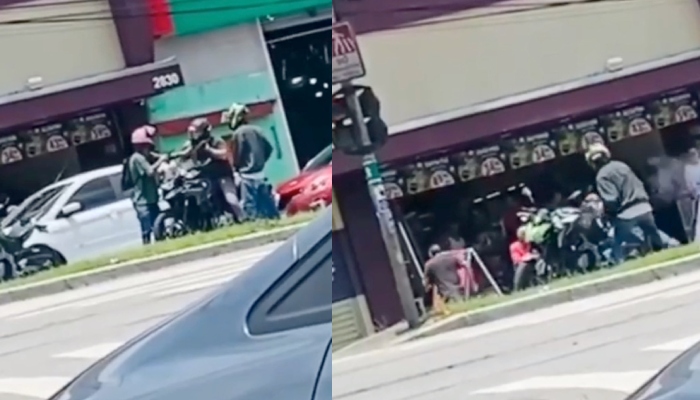 Bandidos que tocavam o terror em motoqueiro se dão mal após cidadão arm4do reagir; veja vídeo
