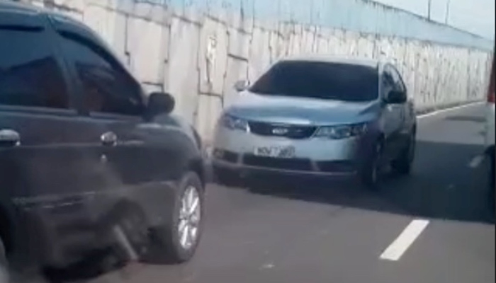 Motorista é flagrado ‘andando de ré’ na Bola do Coroado, em Manaus; veja vídeo