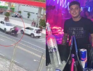 Bomba: Vitinho Cell invade contramão, atropela motoqueiro e foge sem prestar socorro em Manaus; veja vídeo