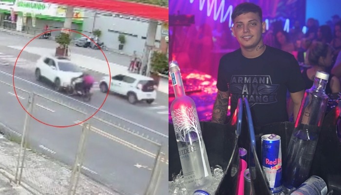 Bomba: Vitinho Cell invade contramão, atropela motoqueiro e foge sem prestar socorro em Manaus; veja vídeo