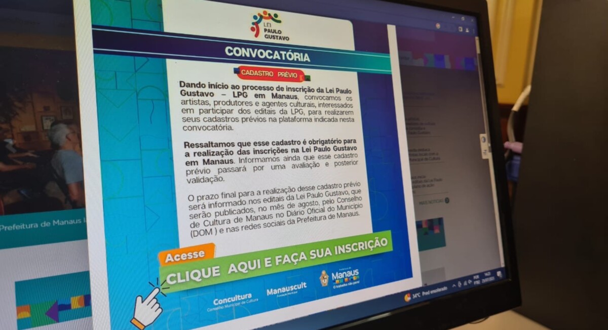 Prefeitura convoca artistas para o cadastro prévio dos editais da Lei Paulo Gustavo