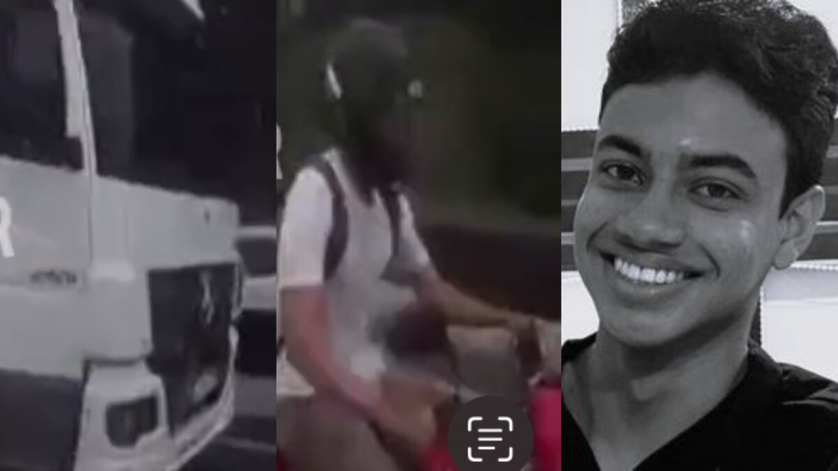 Vídeo mostra momento que estudante m0rre esmag4do por caminhão; veja