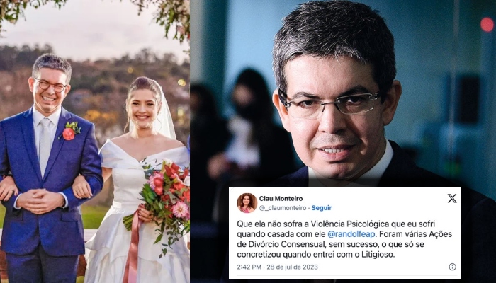 No dia do casamento de Randolfe, ex-esposa diz ter sofrido violência psicológica
