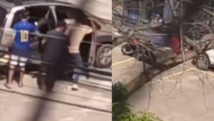 Veja momento em que motoqueiro é b4leado na c4beça por valentão no São José Operário