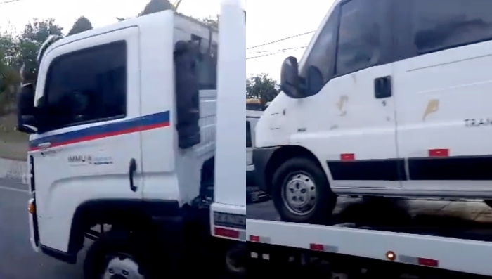 Transporte ilegal: ‘vans piratas’ são apreendidas pelo IMMU no Distrito Industrial; veja vídeo