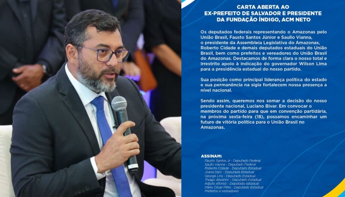 Deputados do União Brasil no AM manifestam total apoio à Indicação de Wilson Lima para Presidência Estadual do Partido