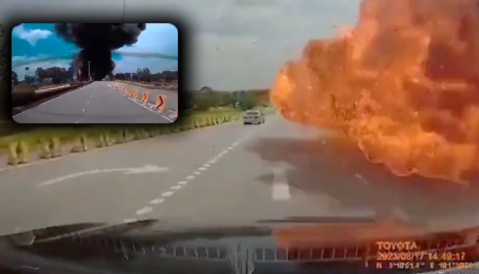 Tragédia: motorista quase filma a própria m0rte após avião cair em rodovia; veja vídeos