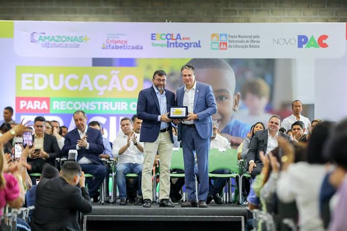 Com ministro da Educação, Wilson Lima lança ‘Amazonas + Alfabetizado’ e avança em ações para reforçar o ensino no AM