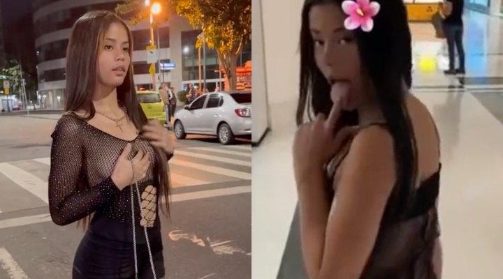 Nova Geisy Arruda: blogueira é expulsa de shopping por usar vestido transp4rente e fio-dent4l fininho; veja vídeo
