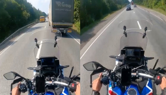 Vídeo mostra o que acontece com ‘Motoqueiro Arretado’ que é viciado em fazer ultrapassagem na contramão