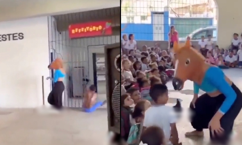Após polêmica apresentação de ‘Cavalo Taradão’ para crianças, diretores de escola são afastados; veja vídeo