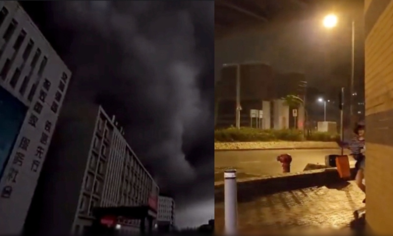 Tufão Saola arrasta mulher por rua na China; veja vídeo