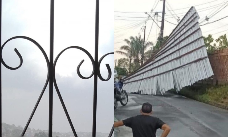 Ventania e chuva deixam bairros de Manaus sem energia; veja vídeo