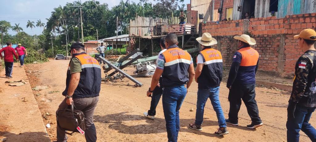 Agentes da Defesa Civil Amazonas realizam visita técnica em Juruá após forte temporal