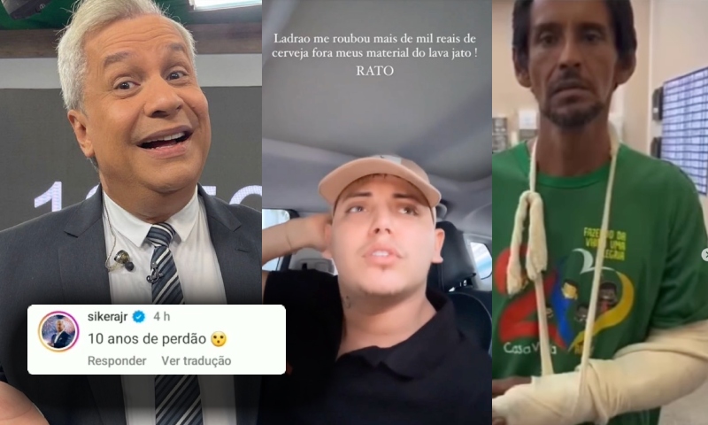 Sikera Jr debocha ao saber que Vitinho Cell foi roubado: “10 anos de perdão”; veja vídeo