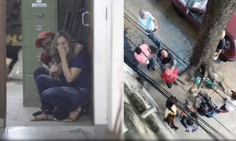 Momentos de terror: mulher é feita refém por assaltantes de banco no RJ; veja vídeo