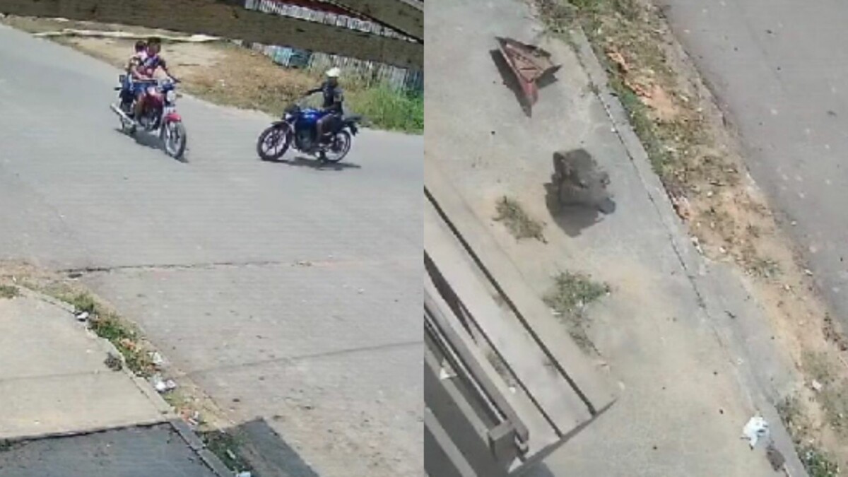 Veja momento em que criança é arremessad4 durante grave acident3 de moto no Amazonas